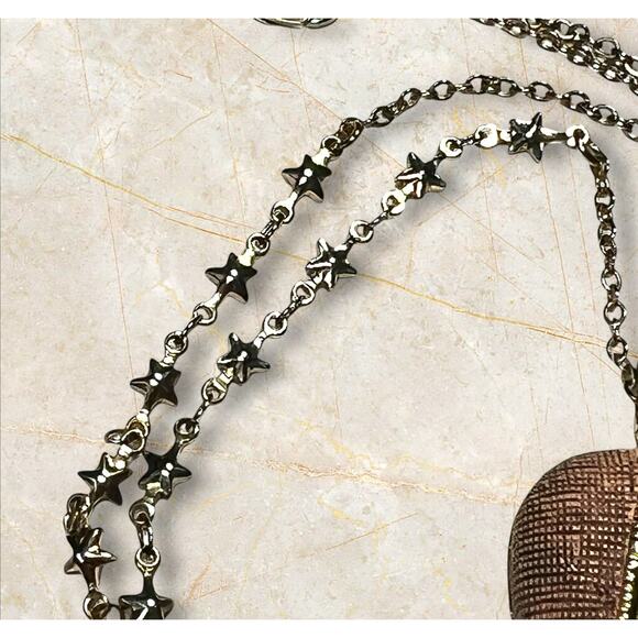 Rose Goldtone Elephant Pendant Necklace 28"  Bling Rhinestones Stars Boho Hippie - Picture 9 of 10